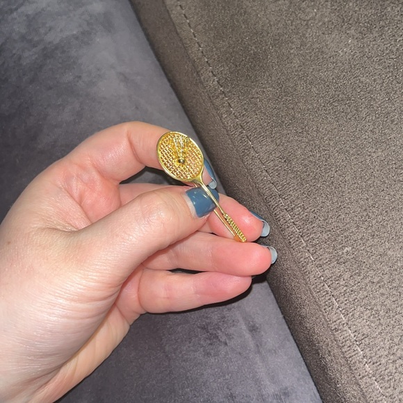 Vintage Gold Plated Badminton Pin - Picture 3 of 4